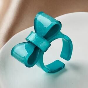 Turquoise Acrylic Bow Ring